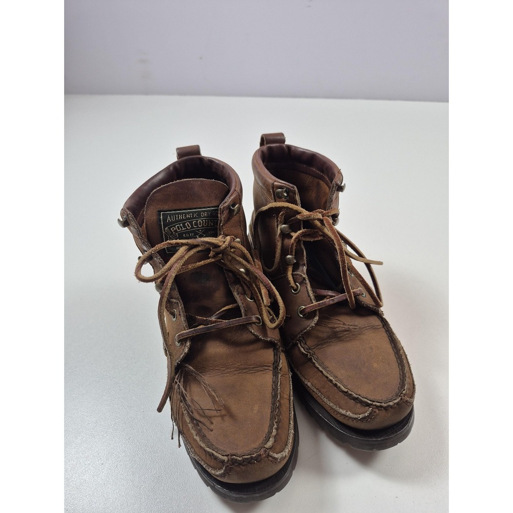Lauren Ralph Lauren Brown Lace-Up Leather Boots